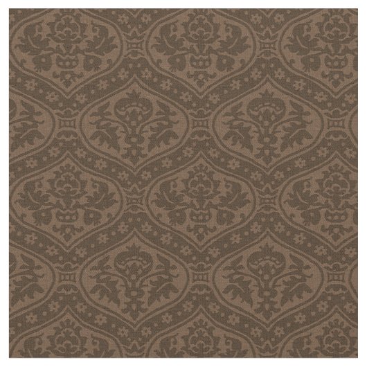 Puppenskala Renaissance Damask, Dunkelbraun Stoff (Nahaufnahme)