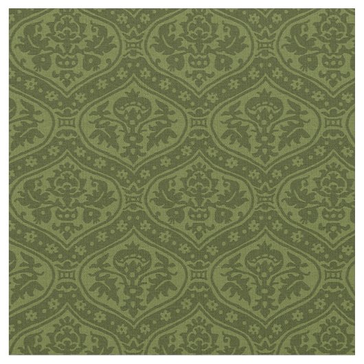 Puppenskala Renaissance Damask, grün Stoff (Nahaufnahme)