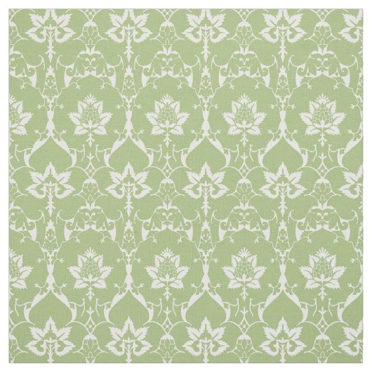 Puppenskala Renaissance Damask, Spring Green Stoff (Muster)