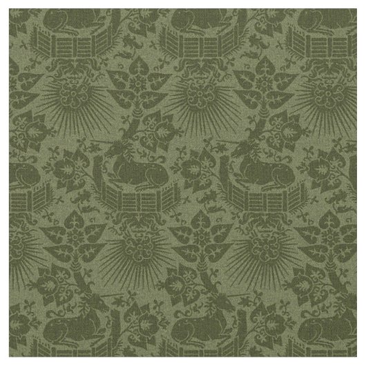 Puppenskala Renaissance Einhorngarten, Grün Stoff (Nahaufnahme)