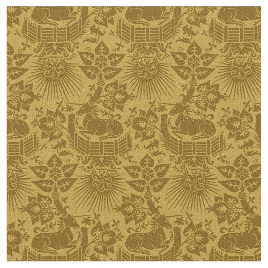 Puppenskala Renaissance Einhorngarten, orange Stoff (Nahaufnahme)