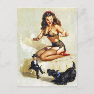 Puppenspieler Pin-Up Postkarte