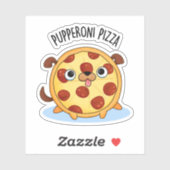 Pupperoni Pizza Funny Pizza Pun Aufkleber (Blatt)