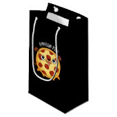 Pupperoni Pizza Funny Pizza Pun Dark BG Kleine Geschenktüte (Vorderseite Schrägansicht)