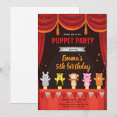 Puppet birthday party invitation einladung (Vorne/Hinten)