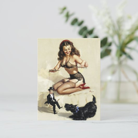 Puppet-Button Postkarte (Stehend Vorderseite)