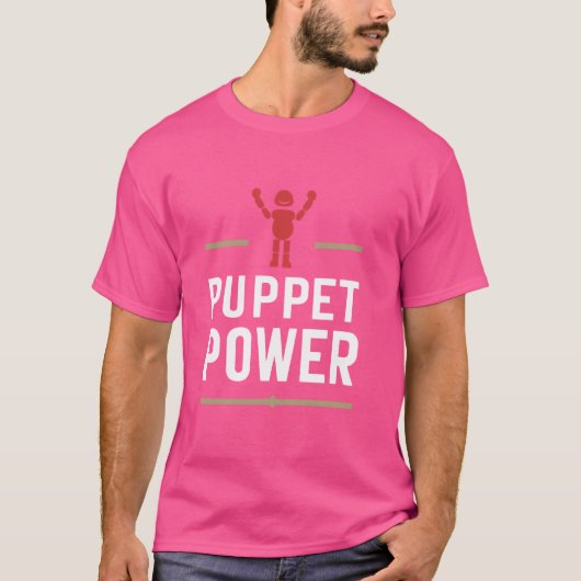 Puppet Mastery Shadow Play Ventriloquist-Darbietun T-Shirt (Vorderseite)
