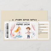 Puppet Show Gift Certificate Einladung (Vorne/Hinten)