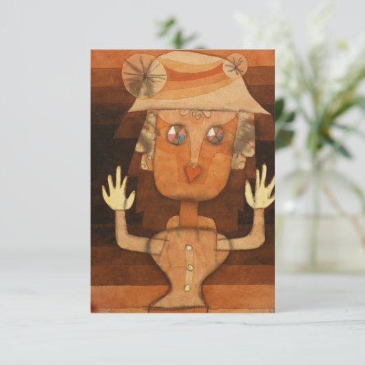 Puppet von Paul Klee Dankeskarte (Stehend Vorderseite)