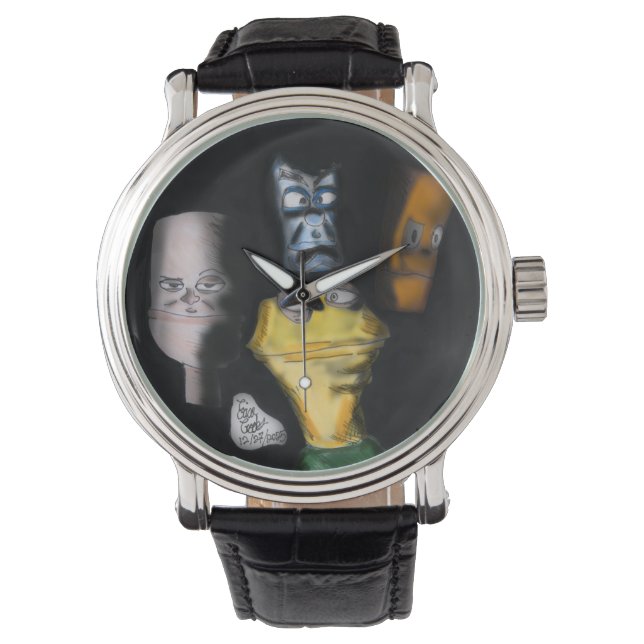 Puppets in the dark ( Erica Crooks puppet art ) Armbanduhr (Vorderseite)