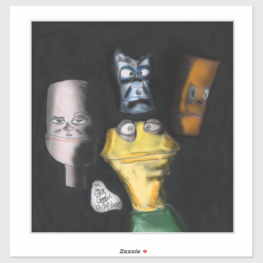 Puppets in the dark ( Erica Crooks puppet art ) Aufkleber (Blatt)