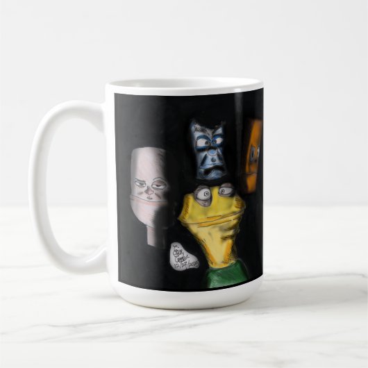 Puppets in the dark ( Erica Crooks puppet art ) Kaffeetasse (Links)