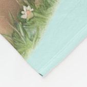 Puppies and Butterflies on Blue Fleecedecke (Ecke)