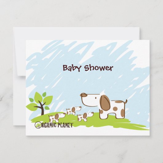 Puppies Bio Planet Baby Shower Einladungen (Vorderseite)