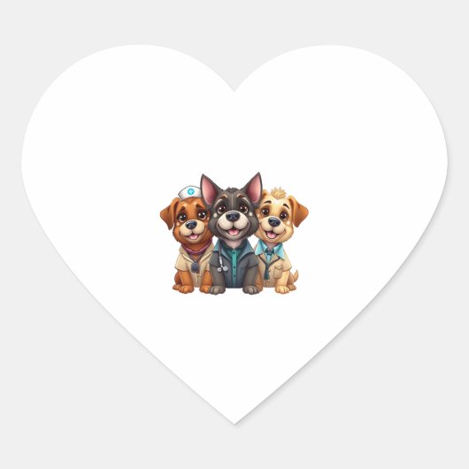 Puppies Herz-Aufkleber (Vorderseite)
