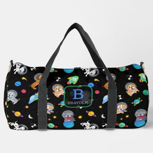 Puppies In Space Watercolor Dog Astronauts Duffle Bag (Vorderseite)