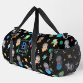 Puppies In Space Watercolor Dog Astronauts Duffle Bag (Rechte Ecke)