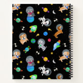 Puppies In Space Watercolor Dog Astronauts Notizblock (Rückseite)