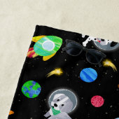 Puppies In Space Watercolor Dog Astronauts Strandtuch (Beispiel)