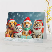 Puppies & Kittens Christmas Karte (Gelbe Blume)
