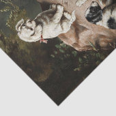 Puppies Painting by Carl Reichert Tissue Paper Seidenpapier (Ausschnitt)