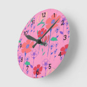 Puppies Pink Wall Clock Runde Wanduhr (Winkel)