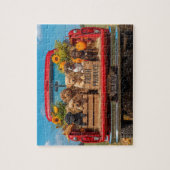 Puppies Red Truck Sunflowers Fall Harvest Puzzle (Vertikal)
