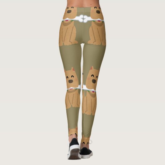 Puppy and Bone Pattern Leggings (Rückseite)
