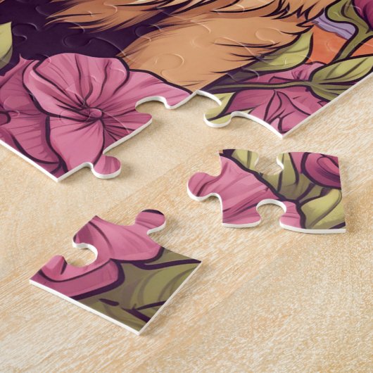 Puppy and Kitten, Butterfly und Blume Spielpuzzle Puzzle (Seite)