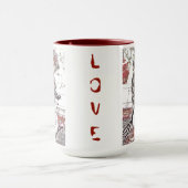 Puppy and Kitty Liebe Zwei-Töne Hot Beverage Tasse (Zentrum)