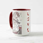 Puppy and Kitty Liebe Zwei-Töne Hot Beverage Tasse (Vorderseite Links)
