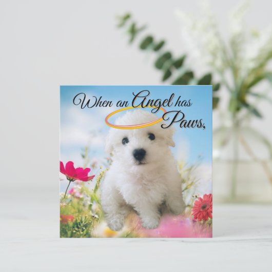 Puppy Angel Flat Card (Stehend Vorderseite)