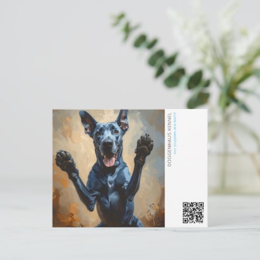 Puppy announcement postkarte (Stehend Vorderseite)