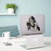 Puppy-Aufkleber Aufkleber (Laptop auf Schreibtisch)