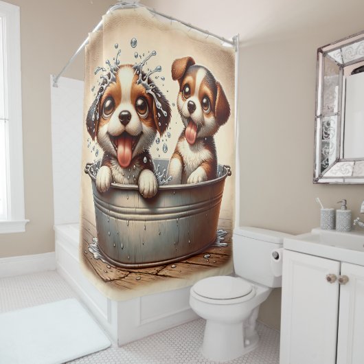 "Puppy Bath Time Bliss" Duschvorhang (Beispiel)