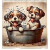 "Puppy Bath Time Bliss" Duschvorhang (Vorderseite)