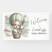 Puppy Bear Adventure Balloon Baby Shower Welcome Banner (Horizontal)