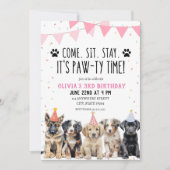 PUPPY BIRTHDAY INVITATION MIRL LET'S PAWTY INVITE EINLADUNG (Vorderseite)