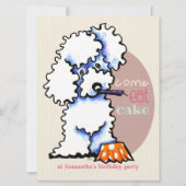 Puppy Birthday Party Poodle Girl Off Leash Art™ Einladung (Vorderseite)