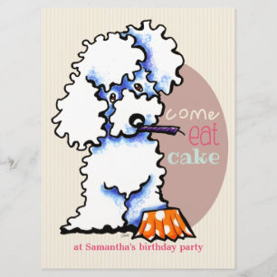 Puppy Birthday Party Poodle Girl Off Leash Art™ Einladung