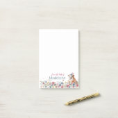 Puppy Bull Dog Floral Personal Post-it Notes Klebezettel (Auf Schreibtisch)