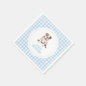 Puppy bulldog preppy plaid birthday serviette (Ecke)