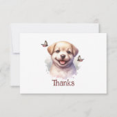 Puppy Butterfets Personalisiert Danke Karte (Vorderseite)