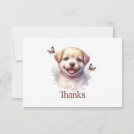Puppy Butterfets Personalisiert Danke Karte