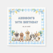 Puppy Calling All Pawty Animals Birthday Serviette (Vorderseite)