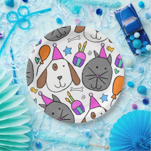 "Puppy Cat Party Teller" Pappteller (Party)