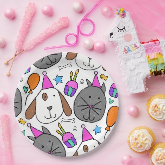 "Puppy Cat Party Teller" Pappteller (Party)