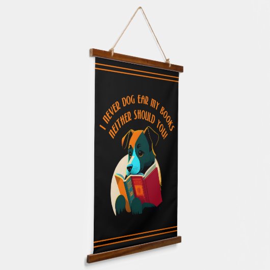 Puppy Doar Ear Spaß buchen Wandteppich Mit Holzrahmen (Gewinkelt)