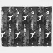 Puppy Dobbie Hund Herz-Beat-Muster Fleecedecke (Vorderseite (Horizontal))