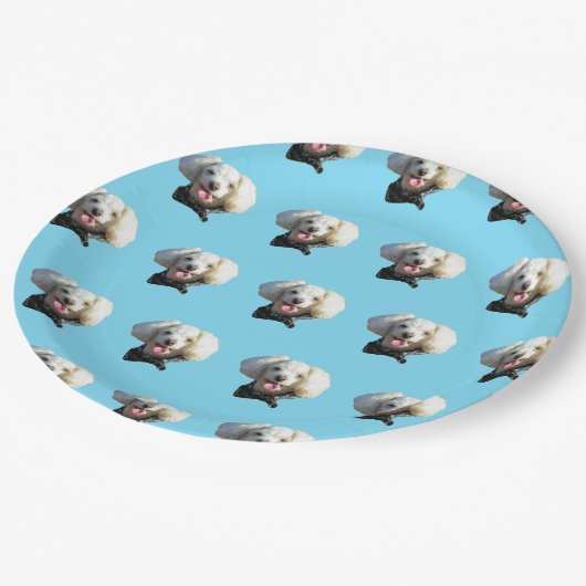 Puppy Dog Benutzerdefiniertes Foto Muster Pappteller (Schrägansicht)